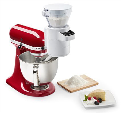 KitchenAid Accessoire 5KSMSFTA - Tamis doseur avec balance de cuisine numérique intégrée pour robot pâtissier
