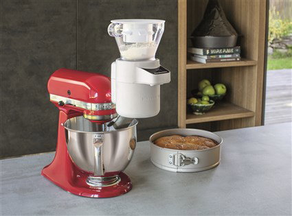 KitchenAid Accessoire 5KSMSFTA - Tamis doseur avec balance de cuisine numérique intégrée pour robot pâtissier