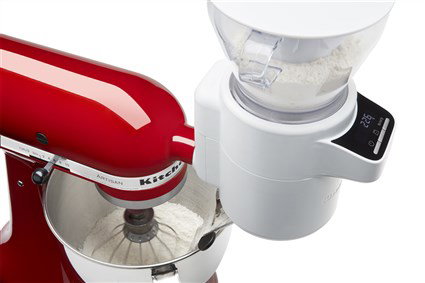 KitchenAid Accessoire 5KSMSFTA - Tamis doseur avec balance de cuisine numérique intégrée pour robot pâtissier