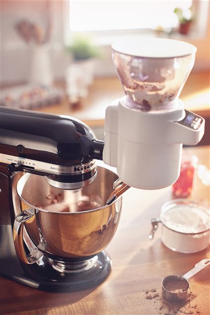 KitchenAid Accessoire 5KSMSFTA - Tamis doseur avec balance de cuisine numérique intégrée pour robot pâtissier