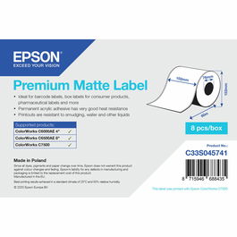 Etiquettes pour Imprimante Epson C33S045741 Ø 76,2 mm (1 Unité) (18 Unités)
