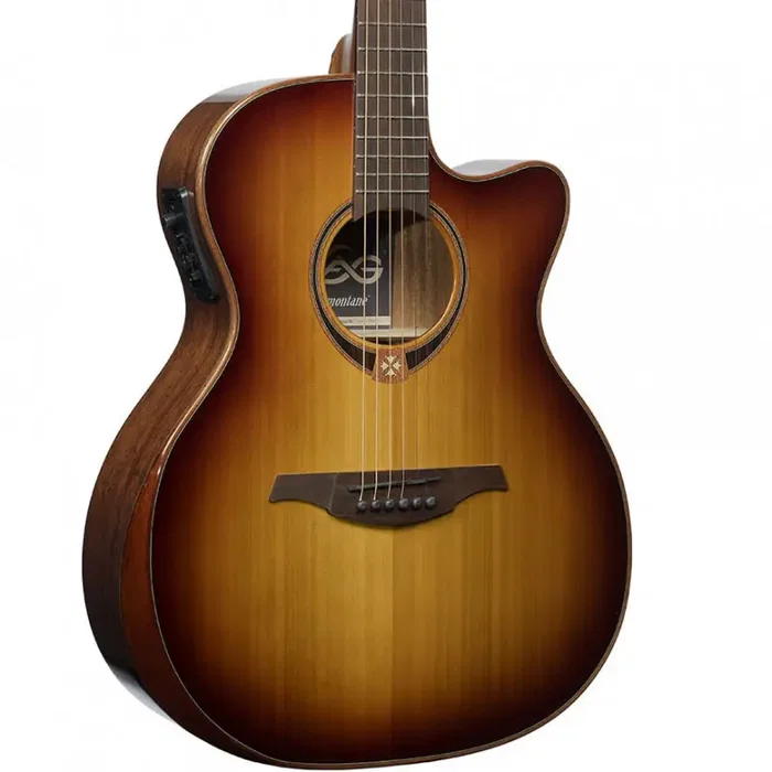LAG Guitare Acoustique Auditorium A/E Cutaway Édition Limitée Bisel Brown Shadow LAG Guitare Acoustique Auditorium A/E Cutaway Édition Limitée Bisel Brown Shadow