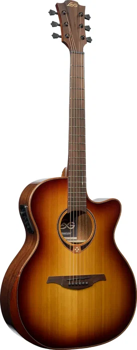 LAG Guitare Acoustique Auditorium A/E Cutaway Édition Limitée Bisel Brown Shadow LAG Guitare Acoustique Auditorium A/E Cutaway Édition Limitée Bisel Brown Shadow
