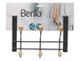 Berilo Perle 6 Crochets Porte Noire Métal Bois 24x18x12.5 cm (Set de 12)