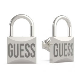 Guess UBE20056 Boucles d'oreilles LOCK ME UP en acier inoxydable gris