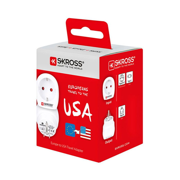 Adaptateur de courant Skross 1500203-E Européen États-Unis Adaptateur de courant Skross 1500203-E Européen États-Unis