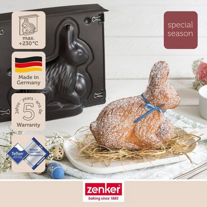 Zenker Ensemble de moule lapin de Pâques 3D et 5 emporte-pièces Zenker Ensemble de moule lapin de Pâques 3D et 5 emporte-pièces