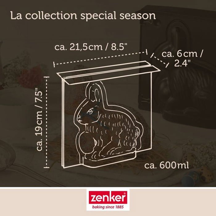 Zenker Ensemble de moule lapin de Pâques 3D et 5 emporte-pièces Zenker Ensemble de moule lapin de Pâques 3D et 5 emporte-pièces