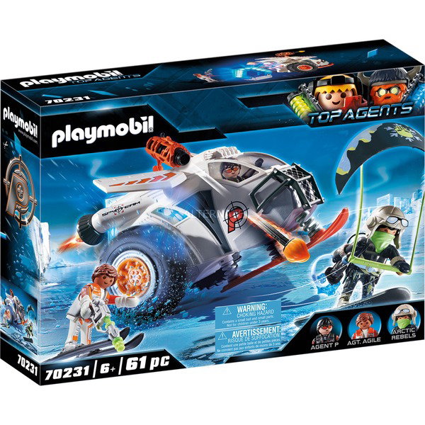 Playmobil Espías Team Planeador Nieve - Portail de glace avec lumières et son, 3 figurines, 6 ans+, 23.5x13.5x16.5 cm