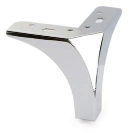 Q&Q Pata Verno H136, Pied métal pour sofa et meuble en finition chromé, Hauteur 136 mm