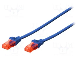 DIGITUS Cordon de raccordement Cat 6 U/UTP bleu 5m RJ45
