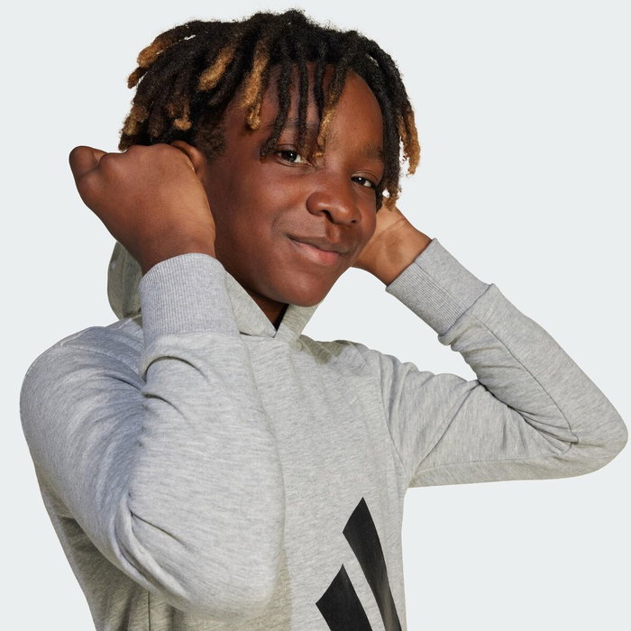 Sweat-shirt à capuche fille Adidas Big Logo French Terry Hd Gris clair S