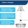 PetSafe SEASIDE - Fontaine à eau pour chiens et chats, 1.8L inoxydable, silencieuse, avec filtre