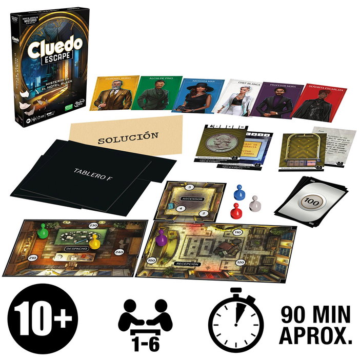 Hasbro Games Cluedo Escape Traición En El Hotel F6417 - Jeu d'évasion et de déduction en espagnol pour 10 ans et plus