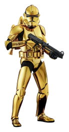 Hot Toys Star Wars Clone Trooper Figurine 1/6 Gold Chrome Version Exclusive 30 cm