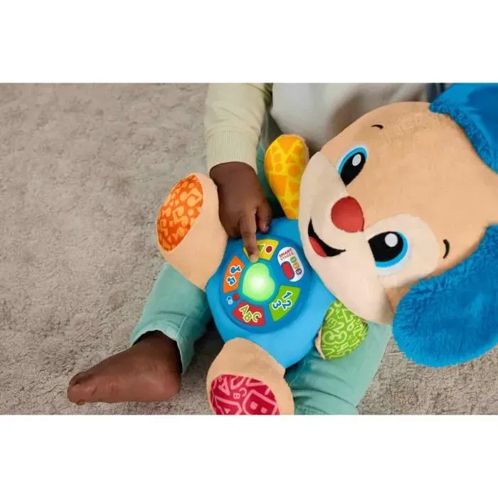 Fisher-Price JFD20 - Peluche musicale interactive Puppy Éveil Progressif - 50 chansons, textures et boutons pour bébé dès la naissance