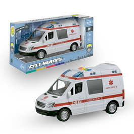 TACHAN Ambulance Héros de la Ville 1:16 avec Lumières et Sons