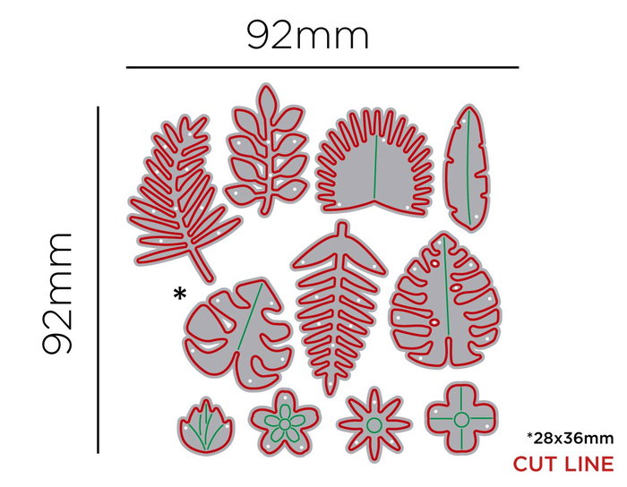 Misskuty Lot de 11 emporte-pièces fins ZAG Fleurs et Plantes botaniques tropicales Misskuty Lot de 11 emporte-pièces fins ZAG Fleurs et Plantes botaniques tropicales