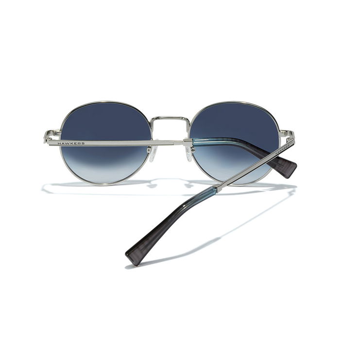 Hawkers Lunettes de soleil MOMA Argent Bleu Unisexe Monture Métal Lentilles TR18 Protection UV400