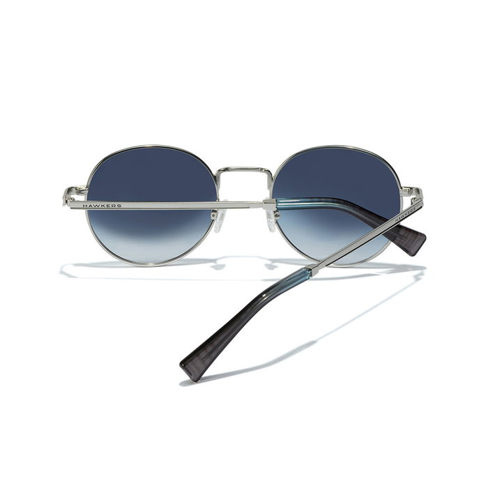 Hawkers Lunettes de soleil MOMA Argent Bleu Unisexe Monture Métal Lentilles TR18 Protection UV400