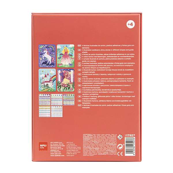 Apli Kids Jeu de Mosaïque Diamant avec 4 Planches et 276 Diamants Multicolores