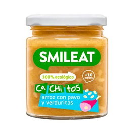SMILEAT Tarrito avec morceaux de riz, dinde et légumes 230g Eco