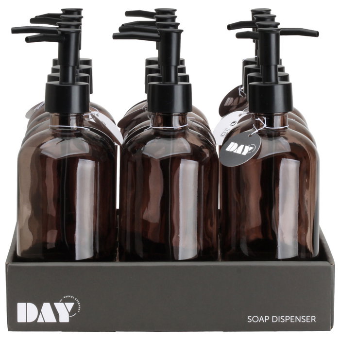 Day Distributeur de savon 500 ml en verre marron