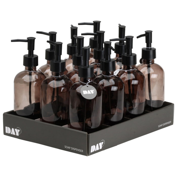 Day Distributeur de savon 500 ml en verre marron
