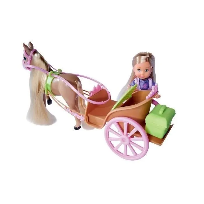 Silvertorn - Caleche avec poupée Steffi Love Evi et son cheval beige - Poupée cavalière de 12cm avec 6 accessoires - Jouet pour enfant de 3 à 8 ans Silvertorn - Caleche avec poupée Steffi Love Evi et son cheval beige - Poupée cavalière de 12cm avec 6 accessoires - Jouet pour enfant de 3 à 8 ans