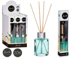 Acorde Mikado Dama de Noche 30ml - Diffuseur par bâtonnets en rotin - Parfum d'intérieur - Vert - 7,9 x 4,4 x 2,9 cm (Set de 24)