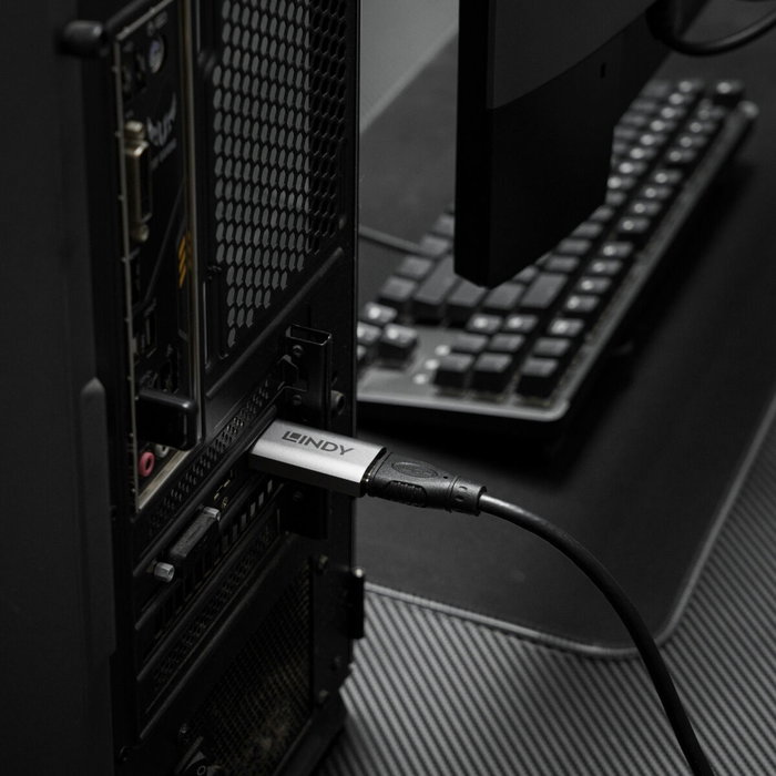 Adaptateur DisplayPort vers HDMI LINDY 8K60 ACTIVE Gris