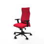 Piqueras Y Crespo Fauteuil Exécutif Albacete, Tissu Rouge, Mécanisme Synchrone, Accoudoirs 2D