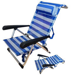 Chaise basse de plage et camping à 5 positions