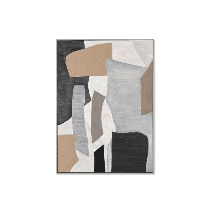 Home ESPRIT Toile Abstrait Moderne Noir Gris 103 x 4,5 x 143 cm Home ESPRIT Toile Abstrait Moderne Noir Gris 103 x 4,5 x 143 cm