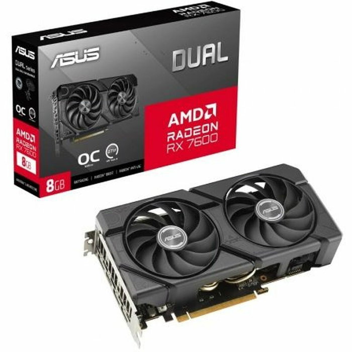 Asus DUAL-RX7600-O8G-EVO AMD Radeon RX 7600 8 Go GDDR6 - Noir