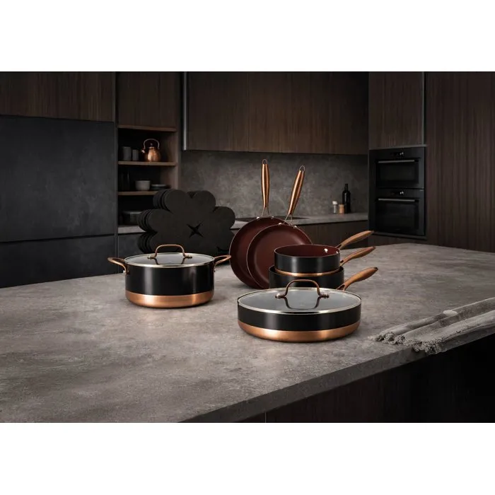 Menastyl Batterie de cuisine induction Black Copper 13 pièces avec poignée amovible Menastyl Batterie de cuisine induction Black Copper 13 pièces avec poignée amovible