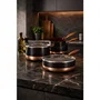 Menastyl Batterie de cuisine induction Black Copper 13 pièces avec poignée amovible