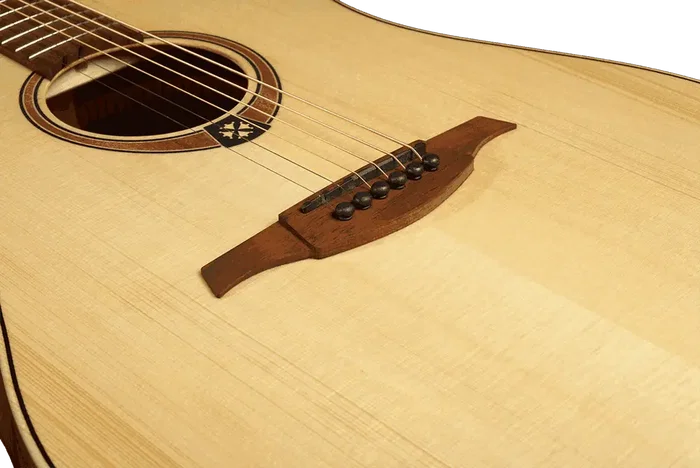 LAG Guitare Acoustique Folk Dreadnought Gaucher Naturelle Table Epicéa Massif Acajou LAG Guitare Acoustique Folk Dreadnought Gaucher Naturelle Table Epicéa Massif Acajou