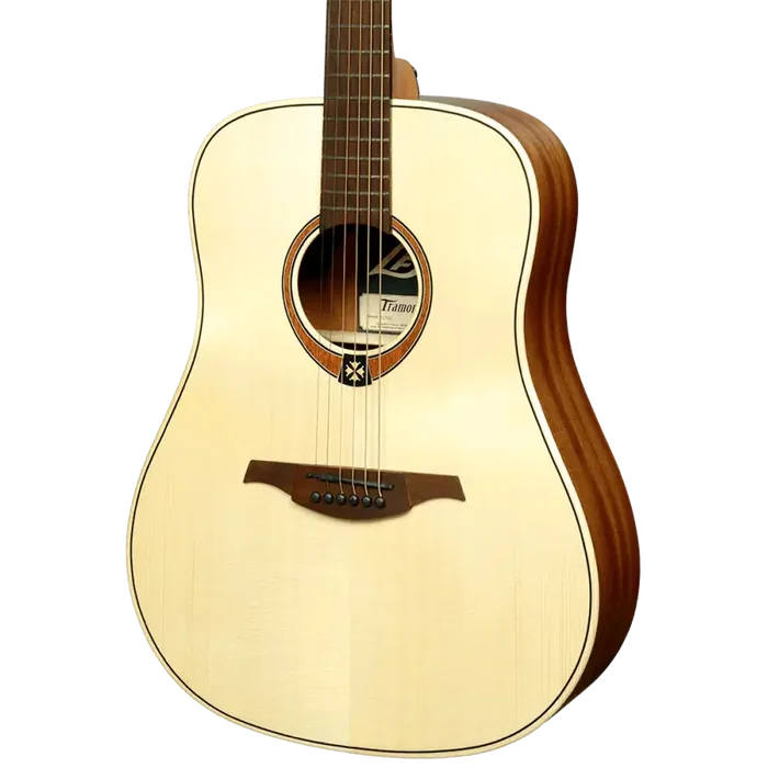 LAG Guitare Acoustique Folk Dreadnought Gaucher Naturelle Table Epicéa Massif Acajou LAG Guitare Acoustique Folk Dreadnought Gaucher Naturelle Table Epicéa Massif Acajou