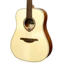 LAG Guitare Acoustique Folk Dreadnought Gaucher Naturelle Table Epicéa Massif Acajou
