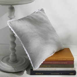 Today Coussin Charme Chambray x Dentelle Capucine 40 x 40 cm