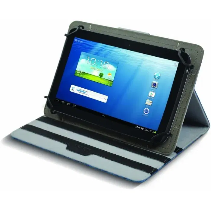 Port Designs MASCAR - Housse de protection universelle pour tablette 10 pouces, Noir, avec fermeture magnétique, support vidéo et intérieur Nubuck