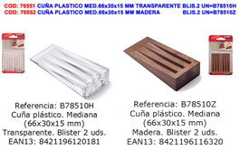 BRINOX Cale en plastique transparent 66x30x15 mm