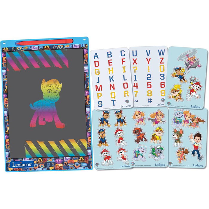 LEXIBOOK Pizarra magica educativa Patrulla Canina Paw Patrol - Tablette à dessin LCD pour enfants avec stylet et motifs, 11 pouces (28 cm), à partir de 3 ans