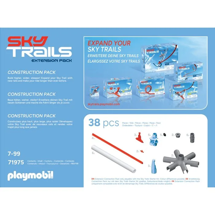 Playmobil Sky Trails: Construction Pack - Set d'expansion pour circuit aérien, 38 pièces, à partir de 7 ans