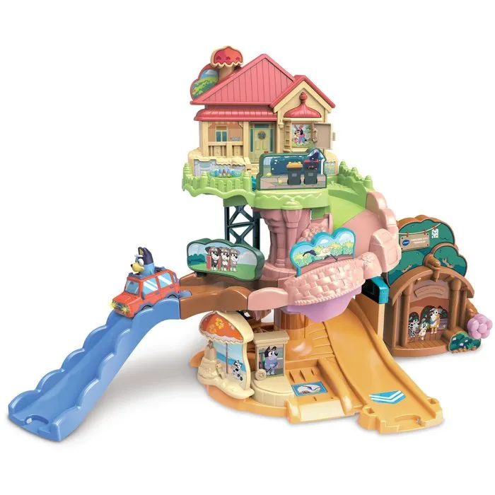 VTECH Tut Tut Bolides Bluey - Parcours City Toboggan et voiture familiale multicolore VTECH Tut Tut Bolides Bluey - Parcours City Toboggan et voiture familiale multicolore