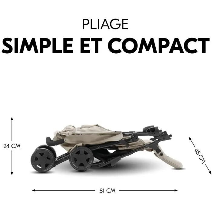 Hauck SPORT - Poussette canne pliable et inclinable, avec capote pare-soleil, 4 roues pivotantes, harnais 5 points et panier XL, pour bébé jusqu'à 15 kg - Beige