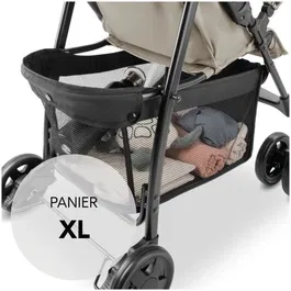 Hauck SPORT - Poussette canne pliable et inclinable, avec capote pare-soleil, 4 roues pivotantes, harnais 5 points et panier XL, pour bébé jusqu'à 15 kg - Beige