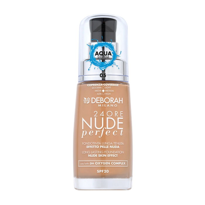 Deborah Maquillage Teint 24 Ore Perfect Nude 05 - Fond de teint longue tenue teinte nude