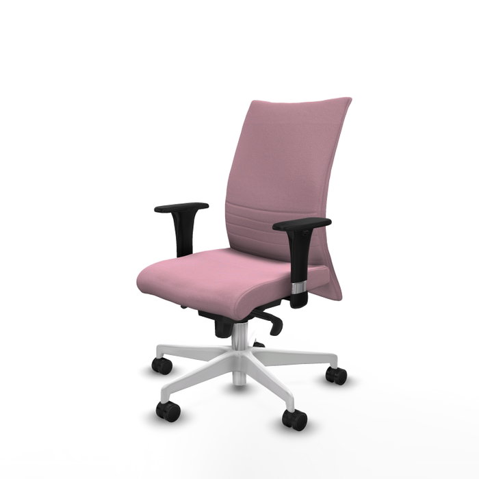Piqueras Y Crespo Chaise de bureau Albacete confidente, Rose, Mécanisme Synchrone, Bras 1D
